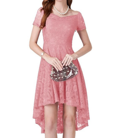 Off Shoulder Short Sleeved Lace Cocktail Party Dress 💃