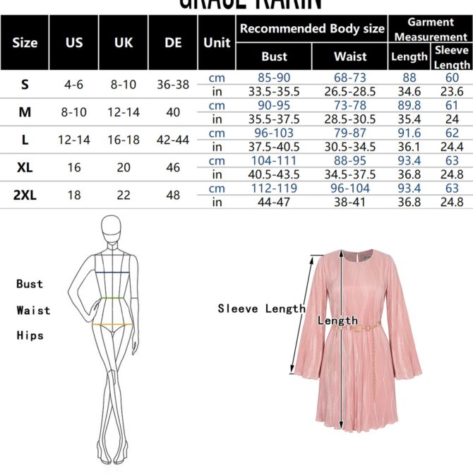 GK Vintage Metal Chain Crew Neck Long Sleeved Dress