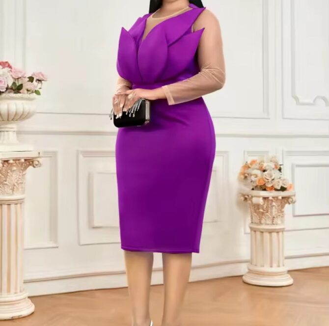 Women's Cocktail Party Gown/Wedding Guest Petals Midi Dress – ZFS Boutique