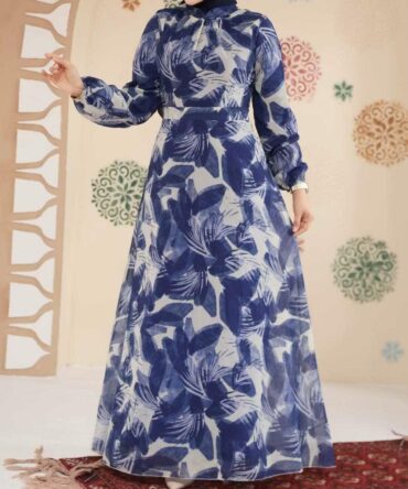 Elegant Floral Chiffon Dress (Fully Lined)