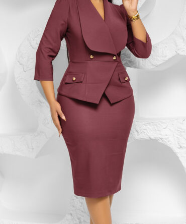 3/4 Sleeved Office Dress