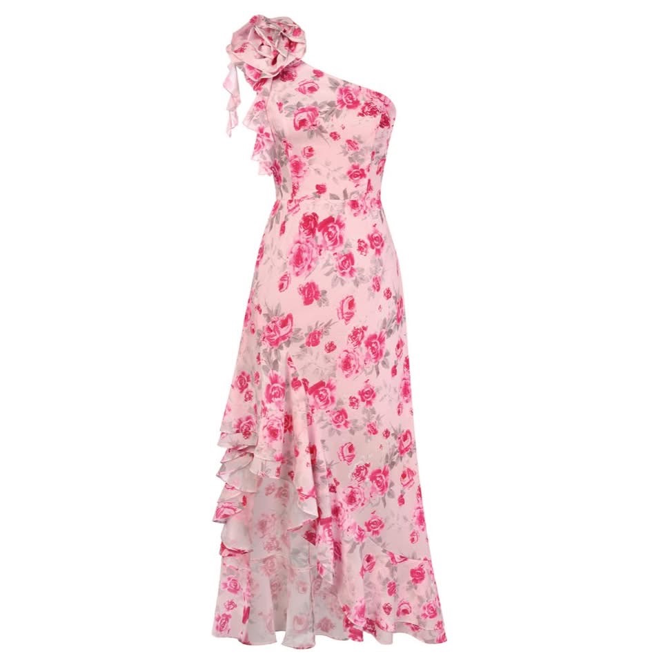 Grace Karin Floral One-Shoulder Dress ๐ธ