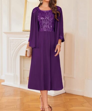 Elegant Sequin 2-Piece Dress Set