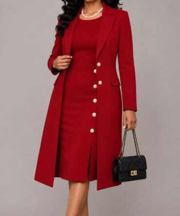 2 Piece Sleeveless Dress + Jacket Office Set
